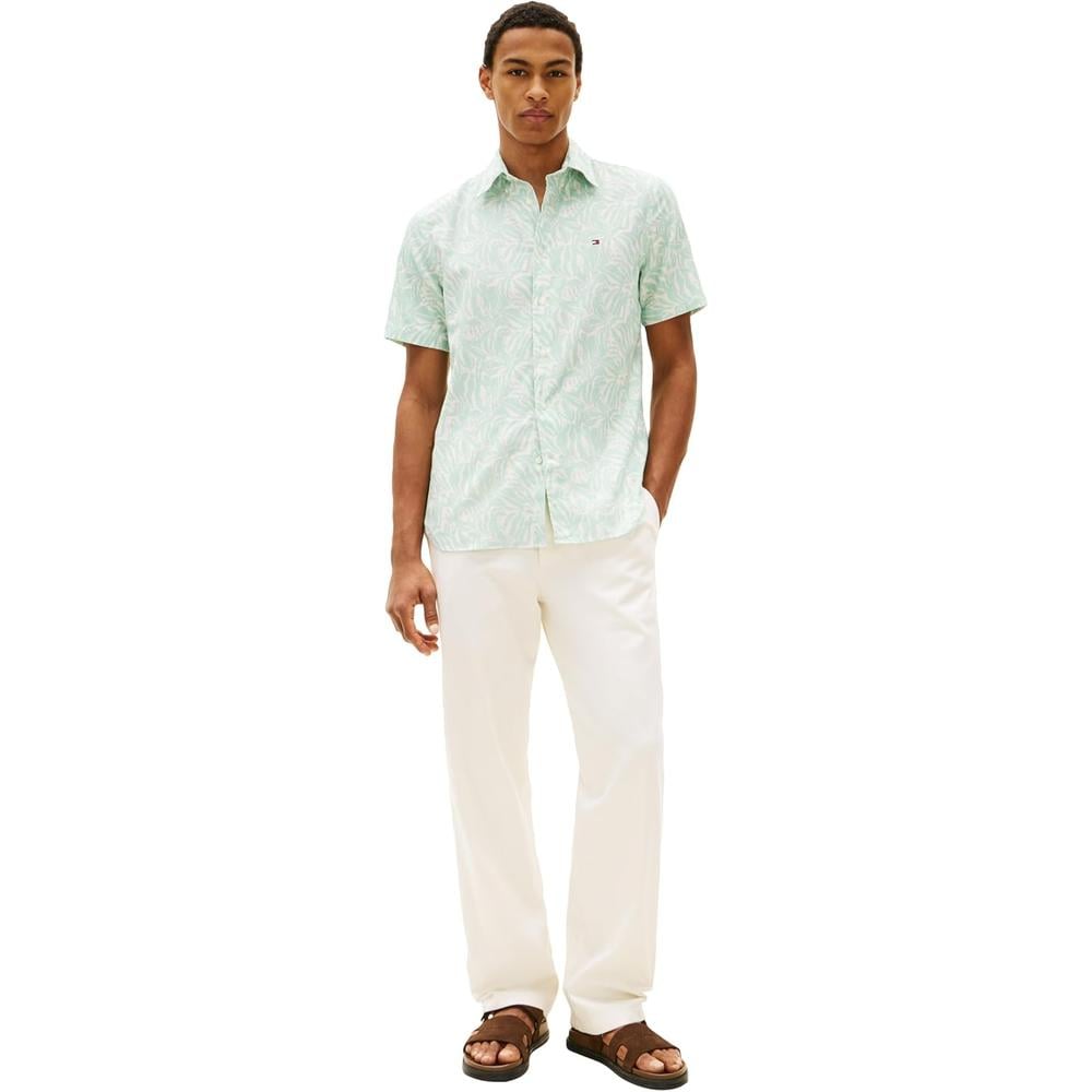 CAMISA PARA HOMBRE TOMMY HILFIGER MANGA CORTA LINO REGULAR FIT MULTICOLOR - 5