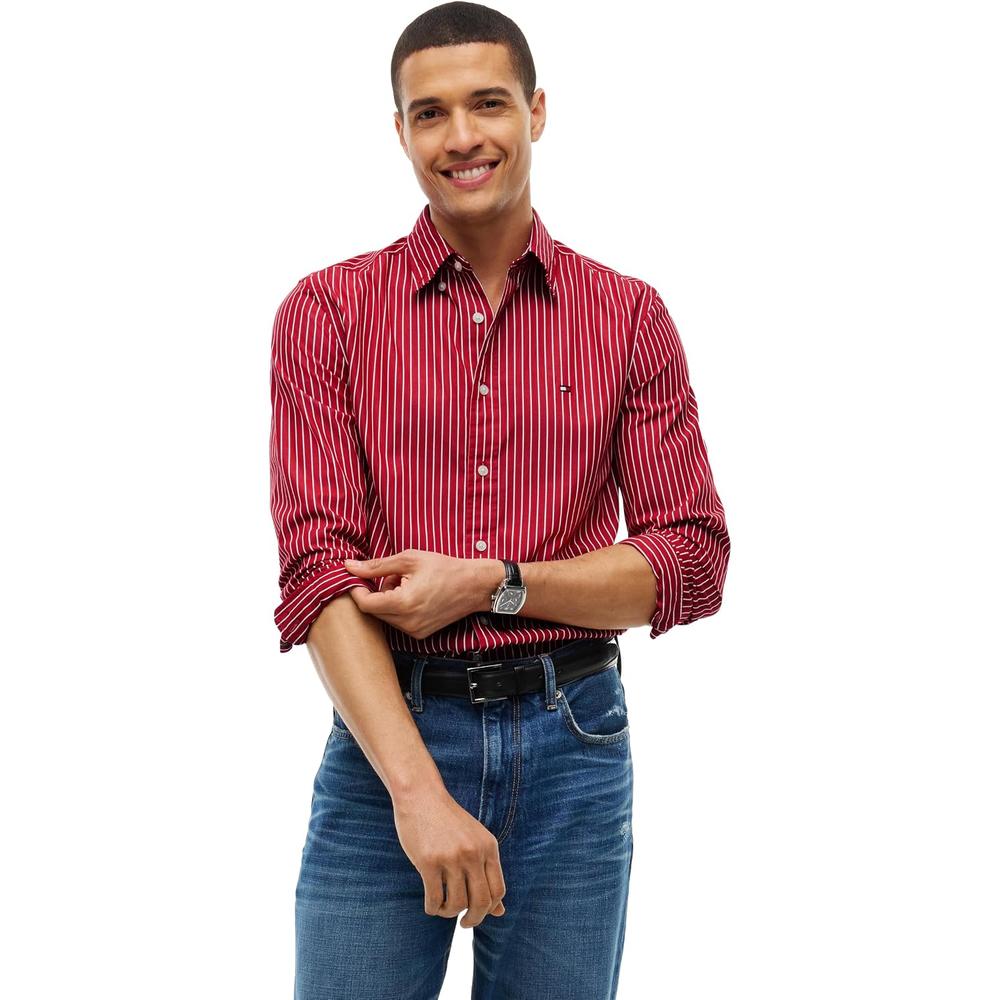 CAMISA PARA HOMBRE TOMMY HILFIGER REGULAR FIT MANGA LARGA ROJO - 1