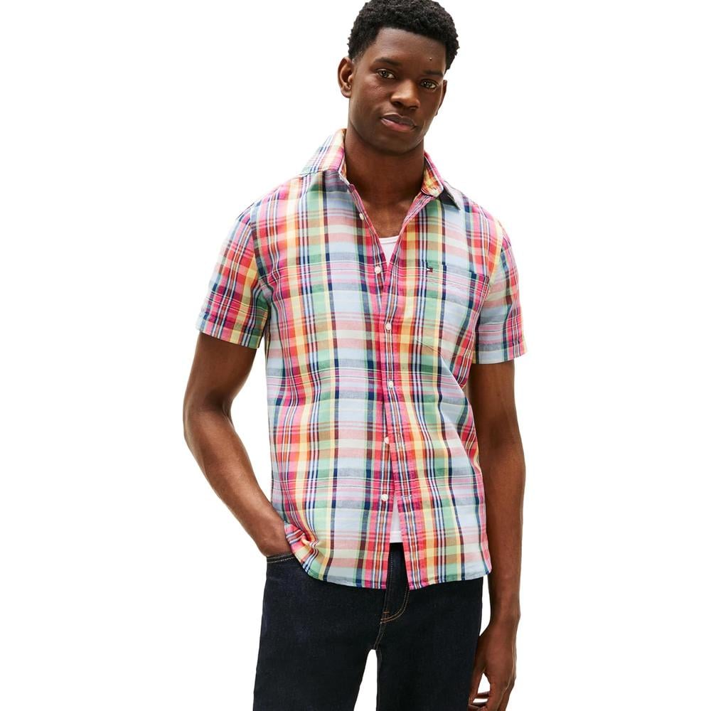 CAMISA PARA HOMBRE TOMMY HILFIGER MANGA CORTA LINO REGULAR FIT MULTICOLOR - 1