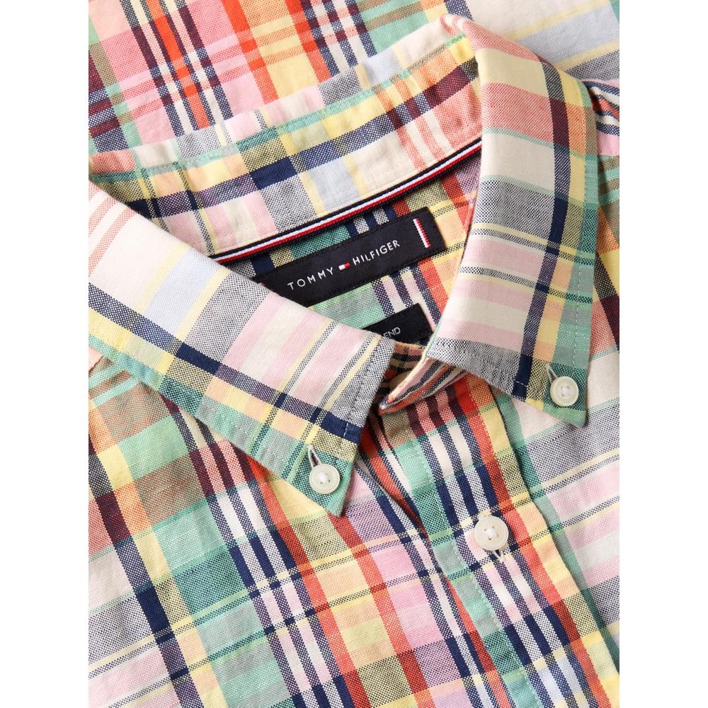 CAMISA PARA HOMBRE TOMMY HILFIGER MANGA CORTA LINO REGULAR FIT MULTICOLOR - 2