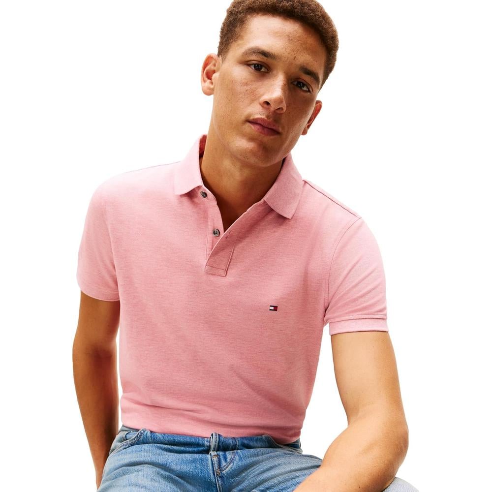 POLO PARA HOMBRE TOMMY HILFIGER 1985 REGULAR FIT MANGA CORTA ROSA CAMELIA JASPEADO - 2