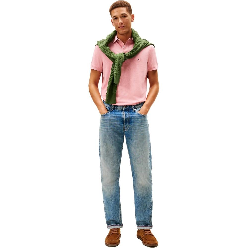 POLO PARA HOMBRE TOMMY HILFIGER 1985 REGULAR FIT MANGA CORTA ROSA CAMELIA JASPEADO - 3