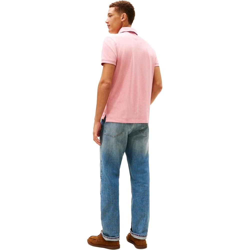 POLO PARA HOMBRE TOMMY HILFIGER 1985 REGULAR FIT MANGA CORTA ROSA CAMELIA JASPEADO - 4