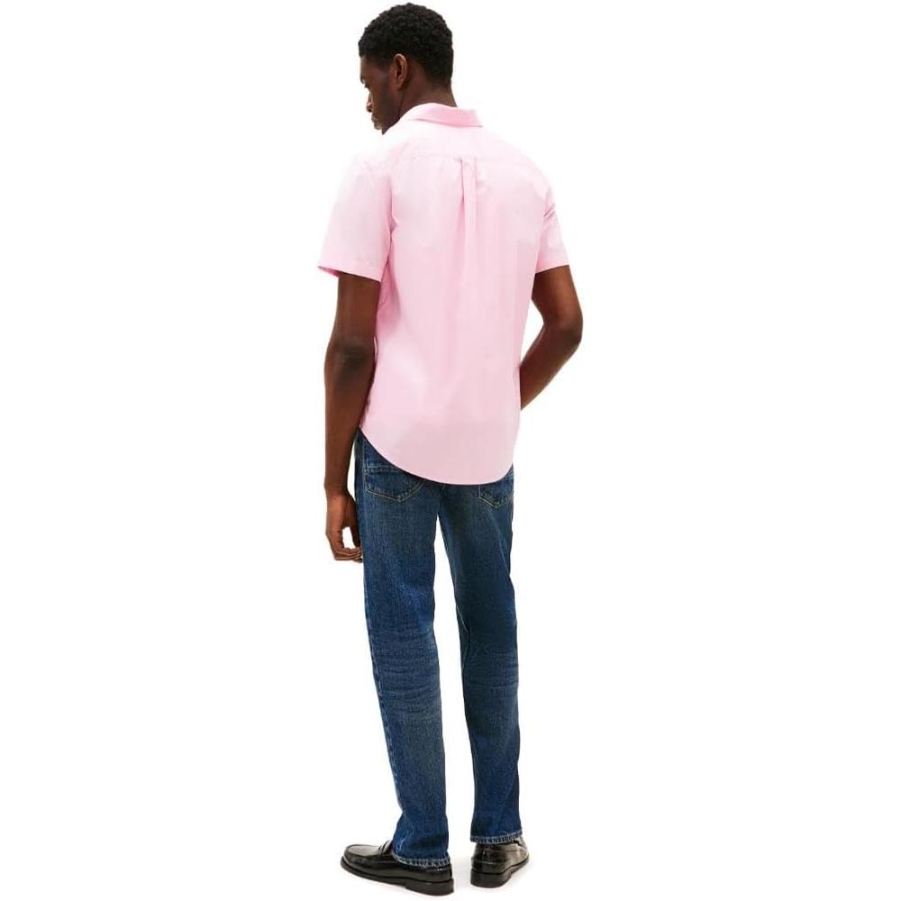 CAMISA PARA HOMBRE TOMMY HILFIGER REGULAR FIT MANGA CORTA ROSA CLÁSICO - 3