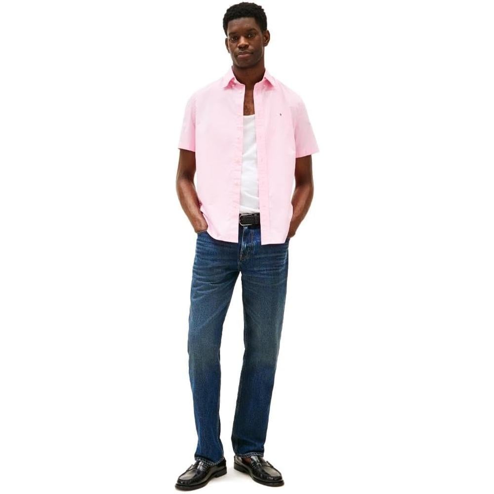 CAMISA PARA HOMBRE TOMMY HILFIGER REGULAR FIT MANGA CORTA ROSA CLÁSICO - 4