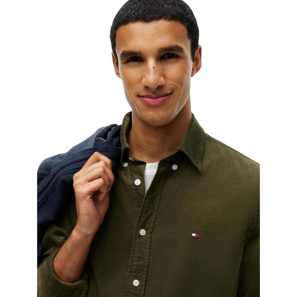 CAMISA PARA HOMBRE TOMMY HILFIGER REGULAR FIT MANGA LARGA VERDE CAZADOR - 2