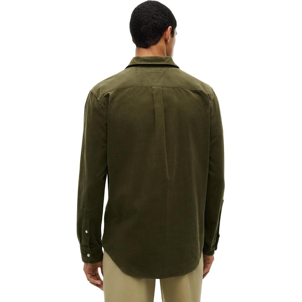 CAMISA PARA HOMBRE TOMMY HILFIGER REGULAR FIT MANGA LARGA VERDE CAZADOR - 4