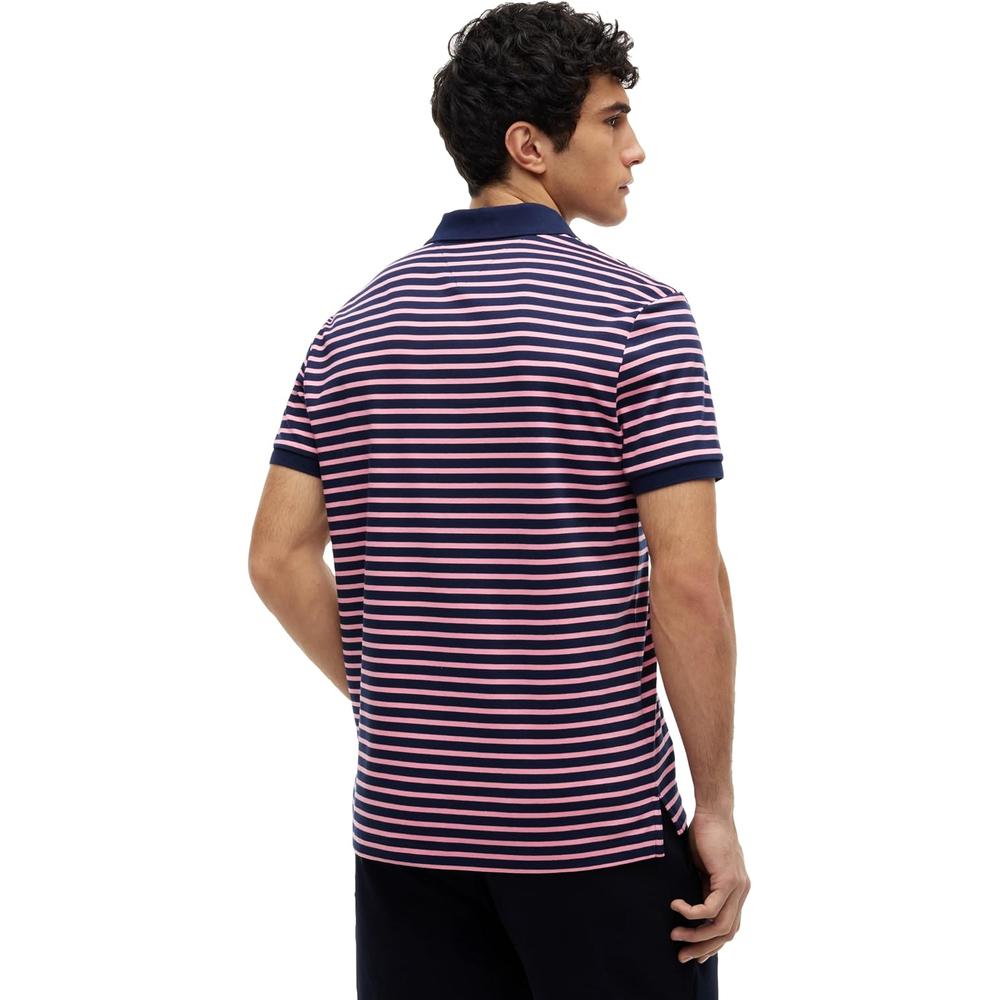 POLO PARA HOMBRE TOMMY HILFIGER REGULAR FIT MANGA CORTA AZUL CARBON Y ROSA MUNECA - 4