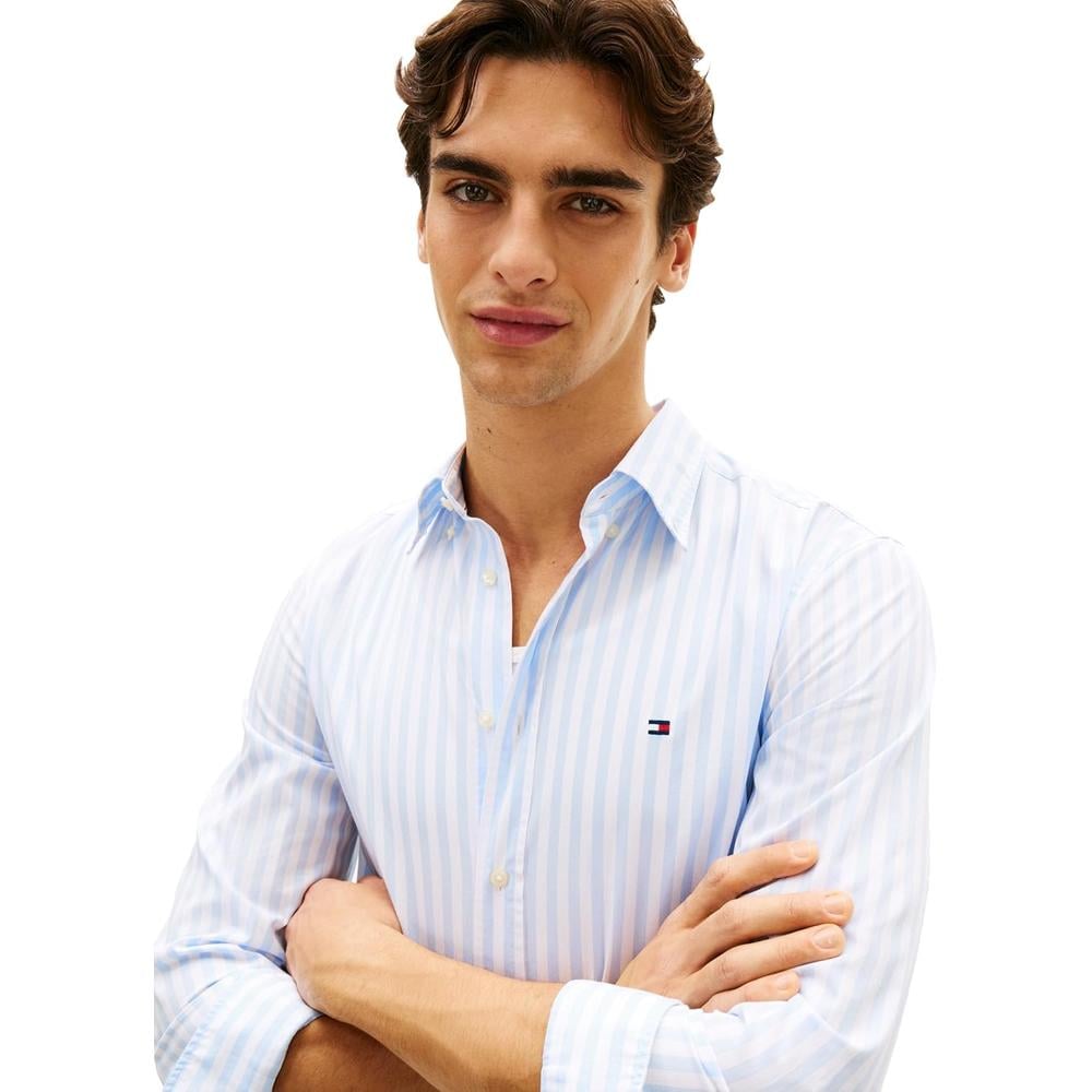 CAMISA PARA HOMBRE TOMMY HILFIGER REGULAR FIT MANGA LARGA AZUL DULCE BLANCO - 2