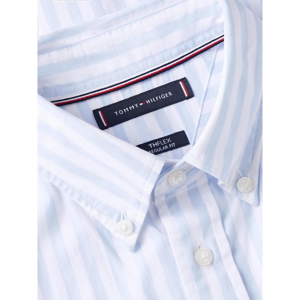 CAMISA PARA HOMBRE TOMMY HILFIGER REGULAR FIT MANGA LARGA AZUL DULCE BLANCO - 3