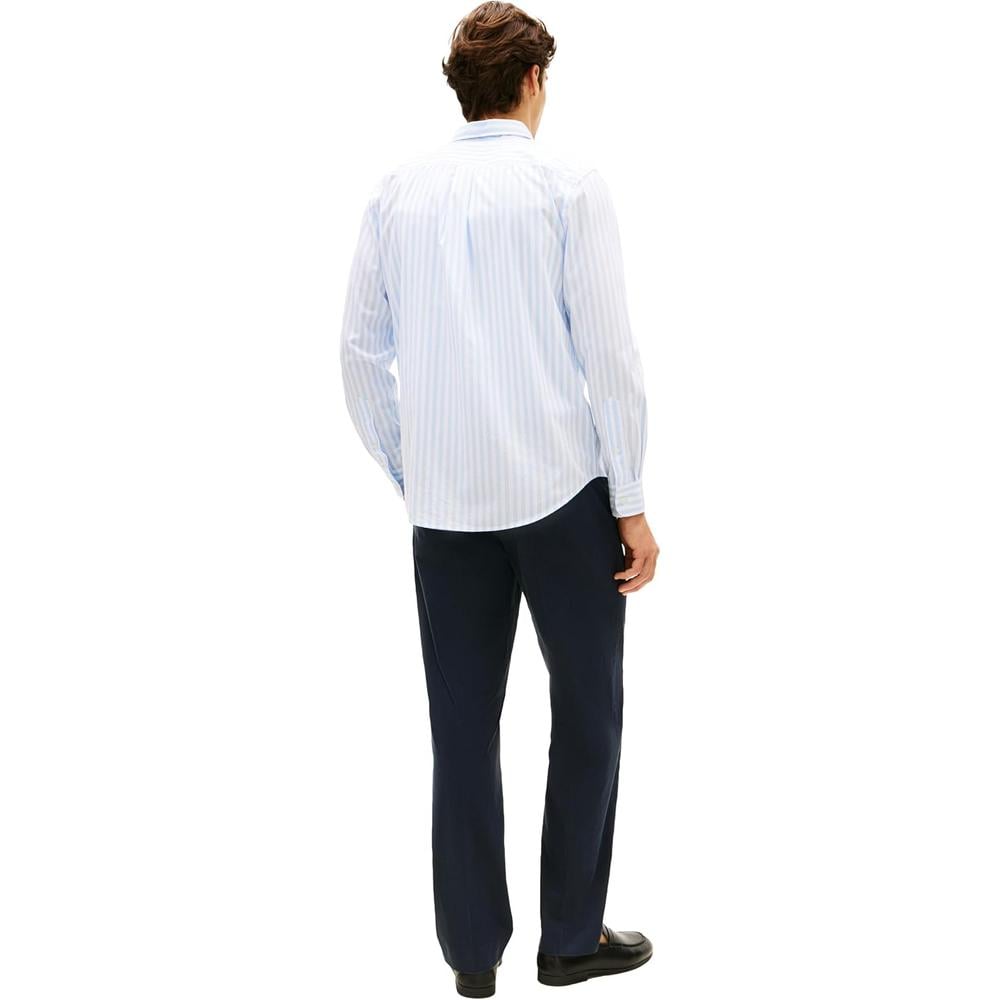 CAMISA PARA HOMBRE TOMMY HILFIGER REGULAR FIT MANGA LARGA AZUL DULCE BLANCO - 5