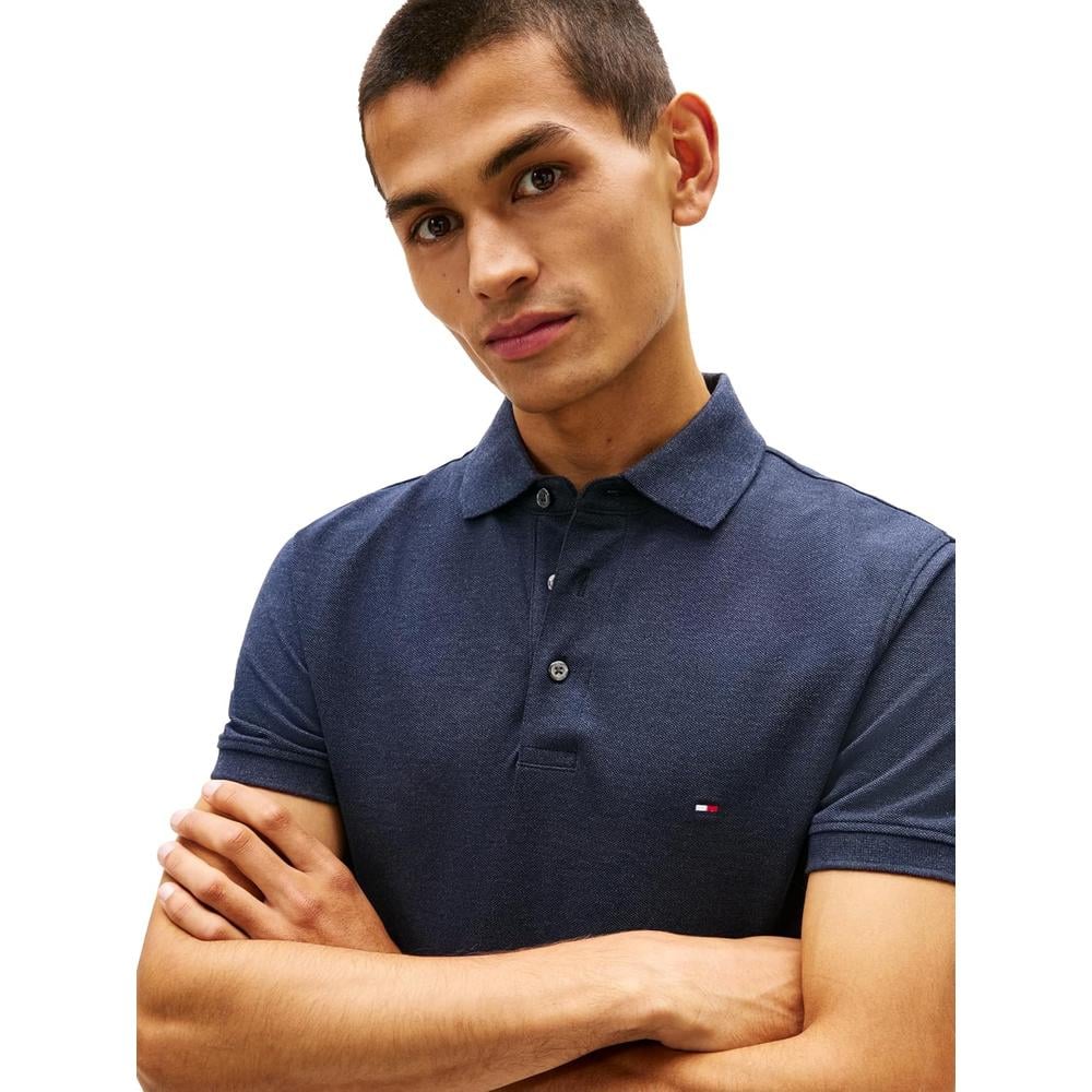 POLO PARA HOMBRE TOMMY HILFIGER 1985 SLIM FIT MANGA CORTA AZUL CIELO DESÉRTICO JASPEADO - 2