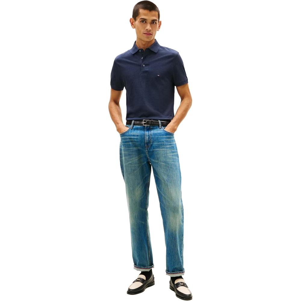 POLO PARA HOMBRE TOMMY HILFIGER 1985 SLIM FIT MANGA CORTA AZUL CIELO DESÉRTICO JASPEADO - 3