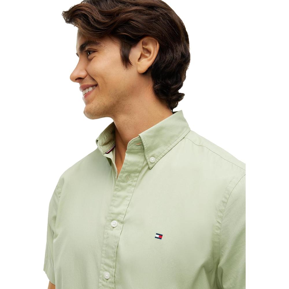 CAMISA PARA HOMBRE TOMMY HILFIGER REGULAR FIT MANGA CORTA VERDE SALVIA - 2