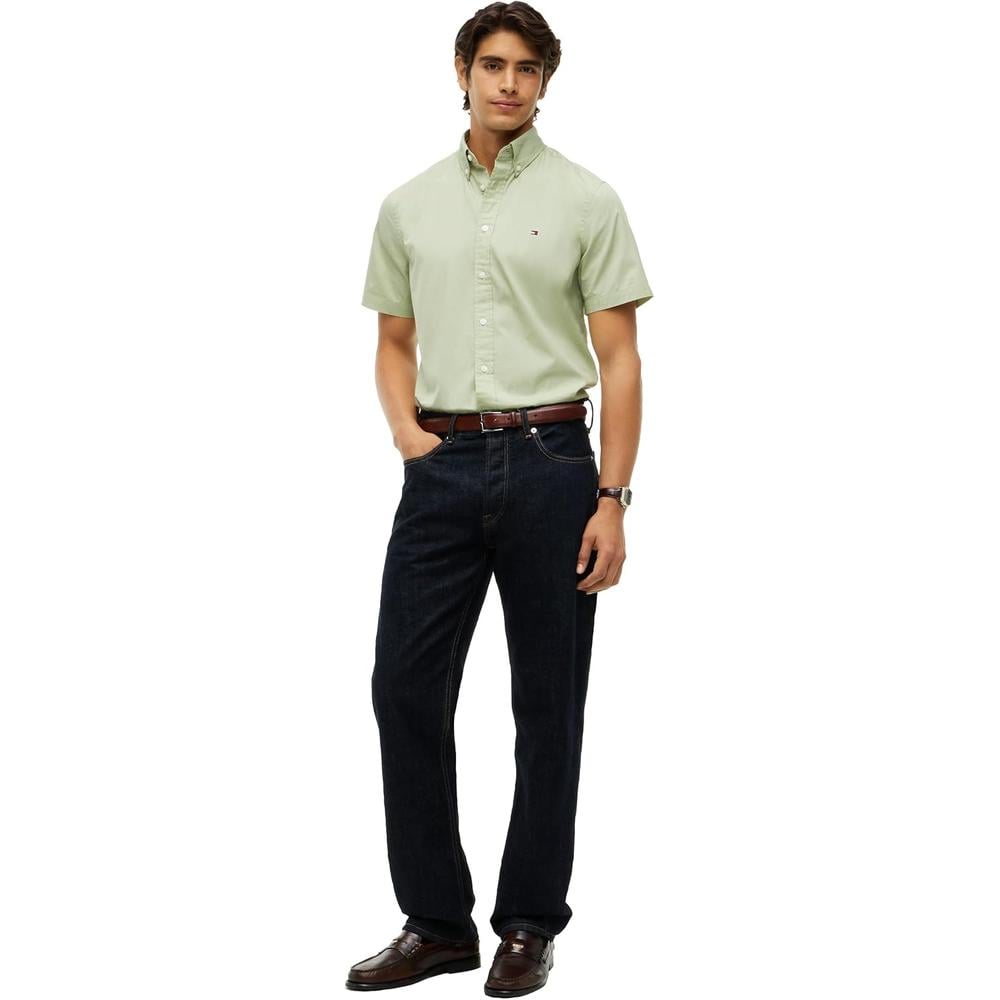 CAMISA PARA HOMBRE TOMMY HILFIGER REGULAR FIT MANGA CORTA VERDE SALVIA - 3
