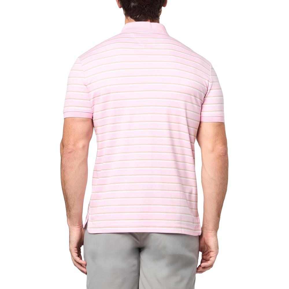 POLO PARA HOMBRE TOMMY HILFIGER REGULAR FIT MANGA CORTA ROSA A RAYAS - 2