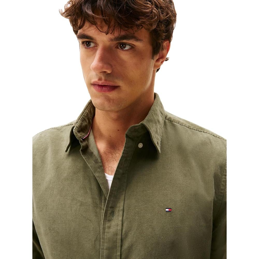 CAMISA PARA HOMBRE TOMMY HILFIGER REGULAR FIT MANGA LARGA VERDE OLIVA - 2
