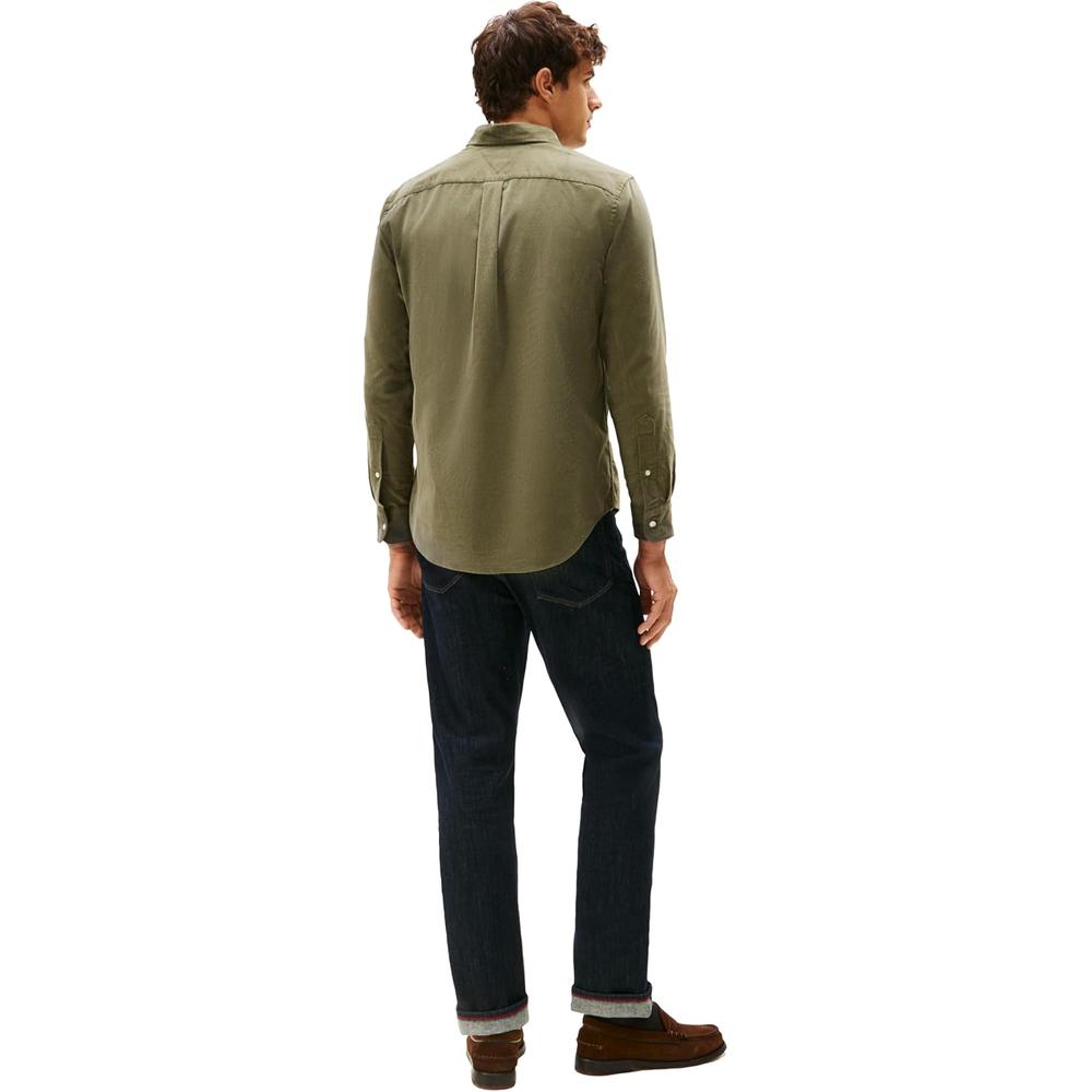 CAMISA PARA HOMBRE TOMMY HILFIGER REGULAR FIT MANGA LARGA VERDE OLIVA - 4