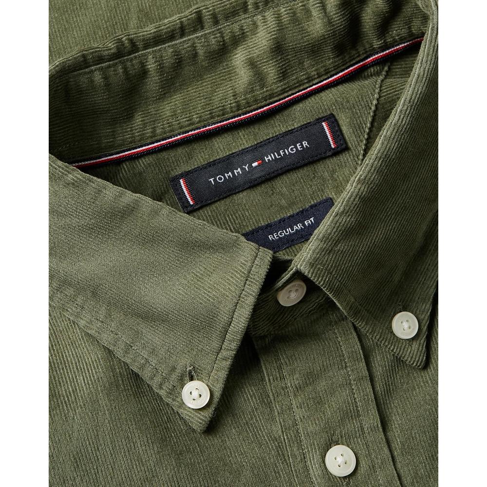 CAMISA PARA HOMBRE TOMMY HILFIGER REGULAR FIT MANGA LARGA VERDE OLIVA - 5