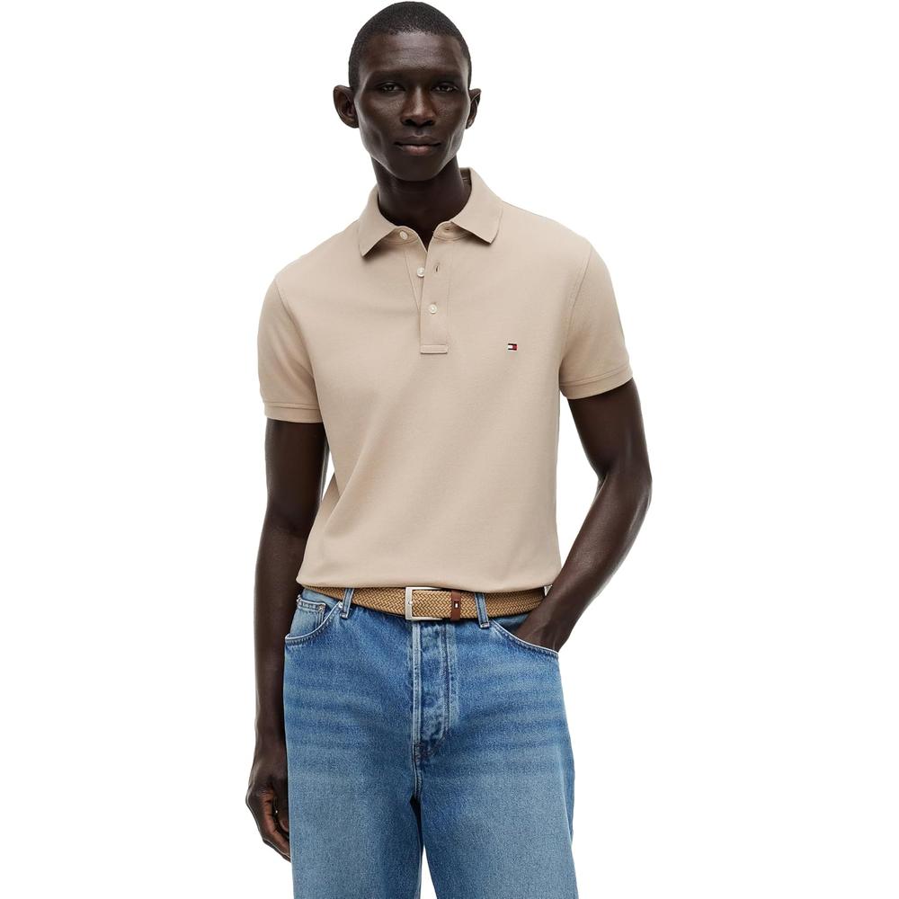 POLO PARA HOMBRE TOMMY HILFIGER 1985 SLIM FIT MANGA CORTA KAKI - 1