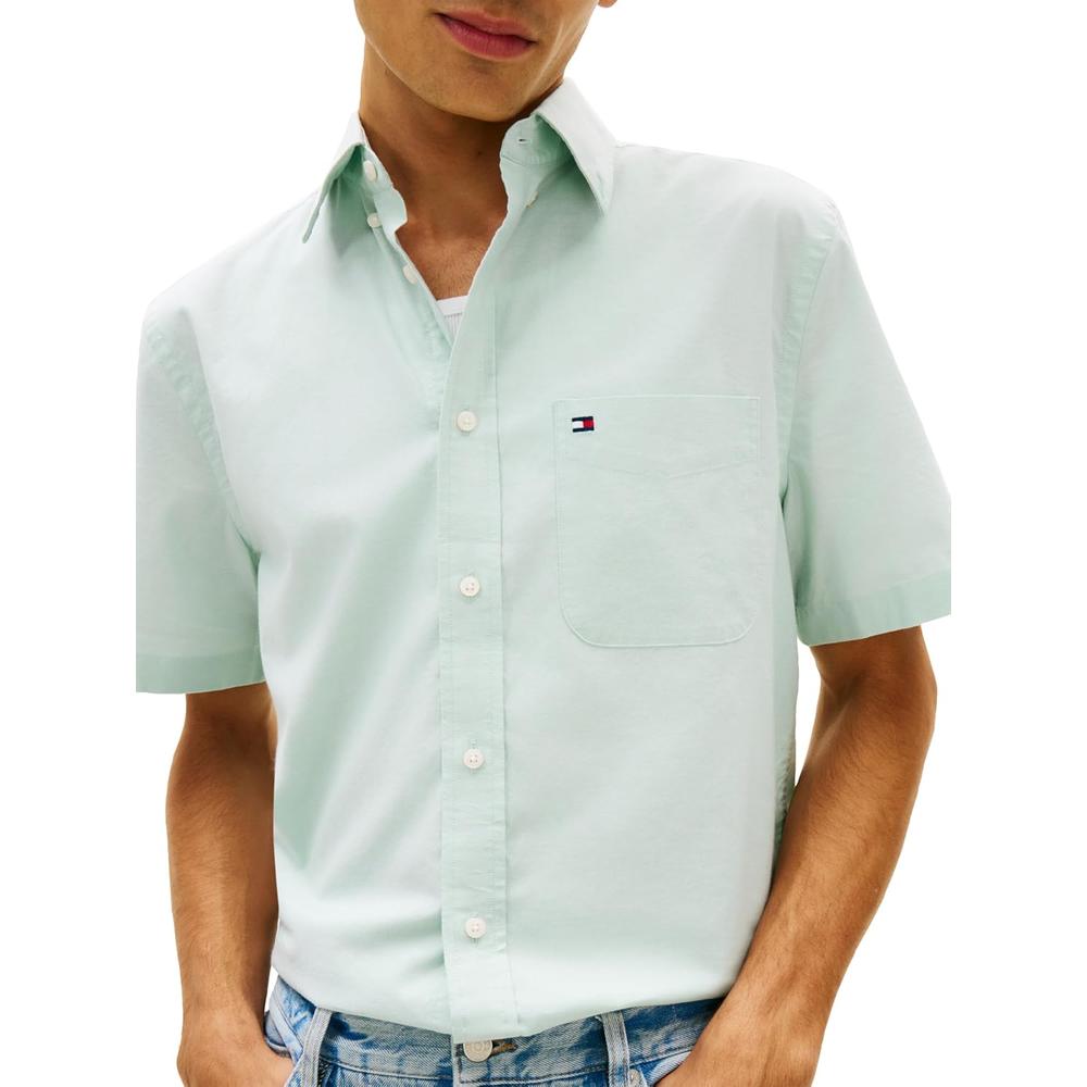 CAMISA PARA HOMBRE TOMMY HILFIGER REGULAR FIT MANGA CORTA VERDE MENTA - 2