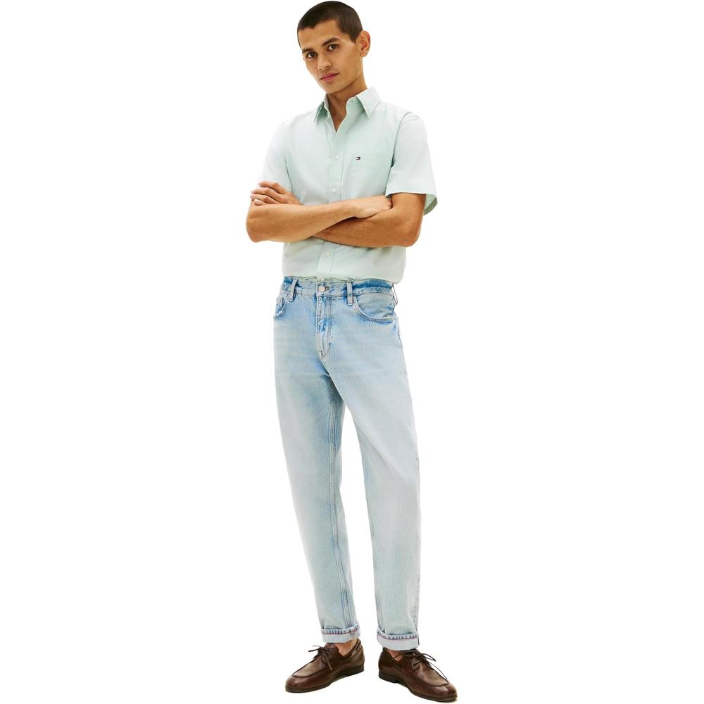 CAMISA PARA HOMBRE TOMMY HILFIGER REGULAR FIT MANGA CORTA VERDE MENTA - 3
