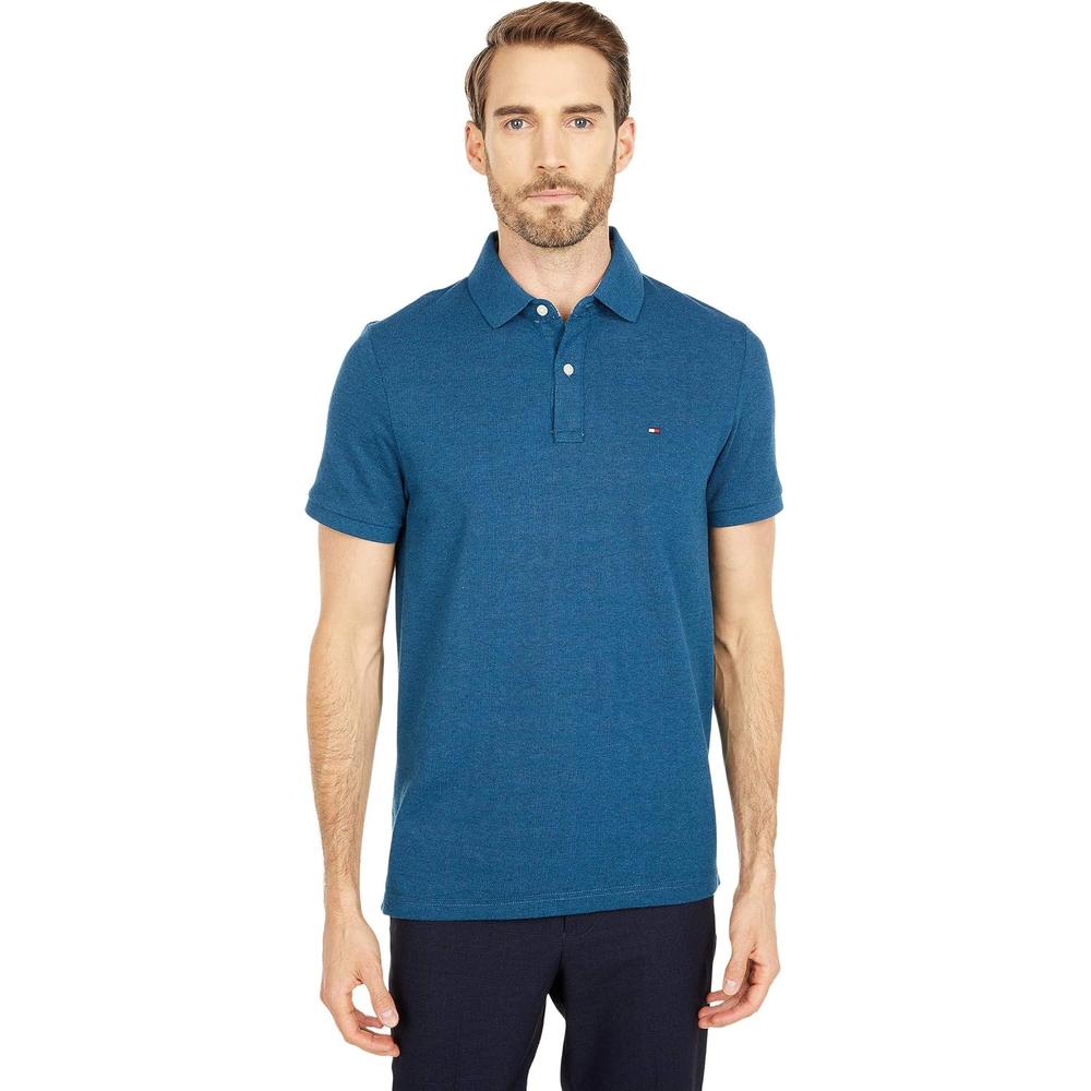 POLO PARA HOMBRE TOMMY HILFIGER REGULAR FIT MANGA CORTA AZUL LEGIÓN JASPEADO - 1