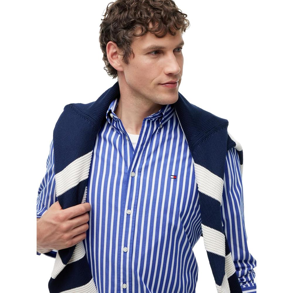 CAMISA PARA HOMBRE TOMMY HILFIGER REGULAR FIT MANGA LARGA AZUL WEDGE BLANCO - 2
