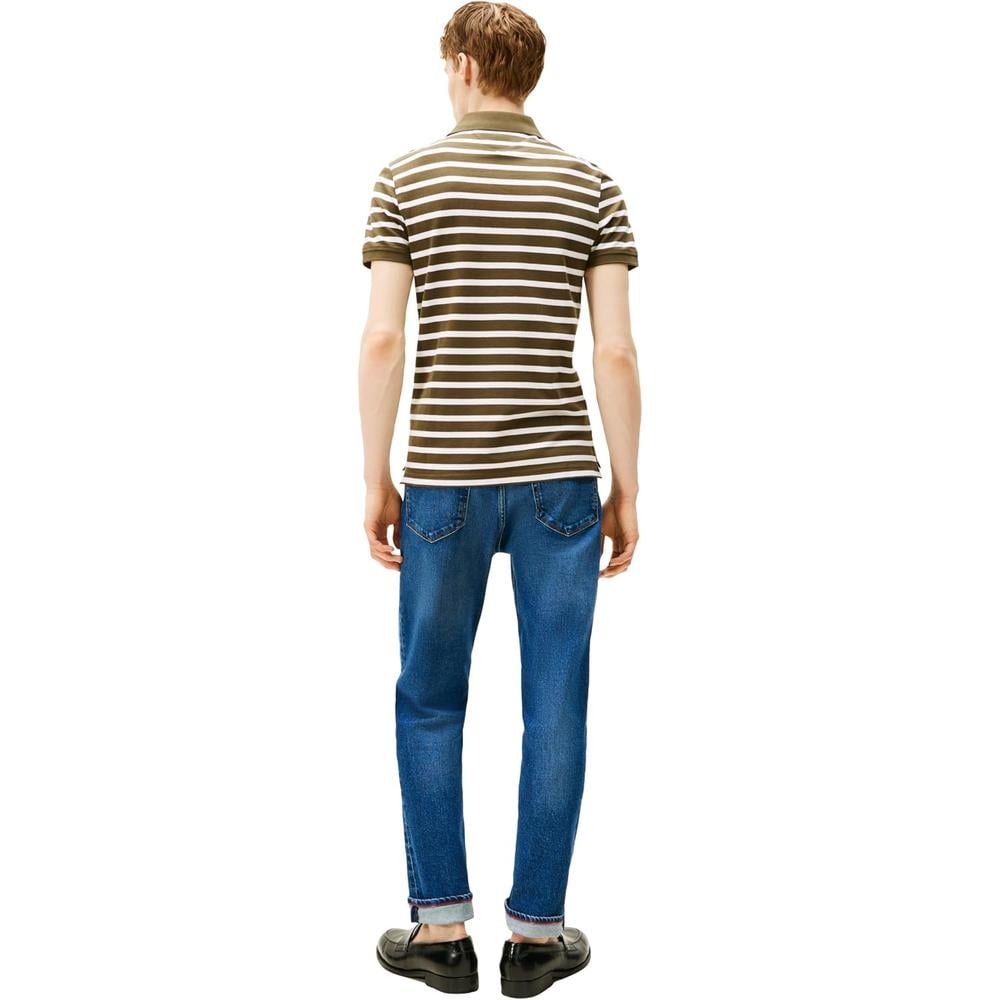 POLO PARA HOMBRE TOMMY HILFIGER 1985 SLIM FIT MANGA CORTA VERDE MILITAR BLANCO - 4