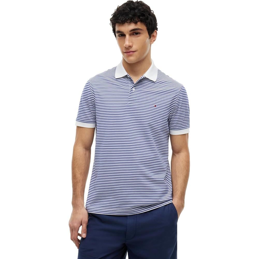 POLO PARA HOMBRE TOMMY HILFIGER REGULAR FIT MANGA CORTA AZUL PIGMENTADO BLANCO - 1