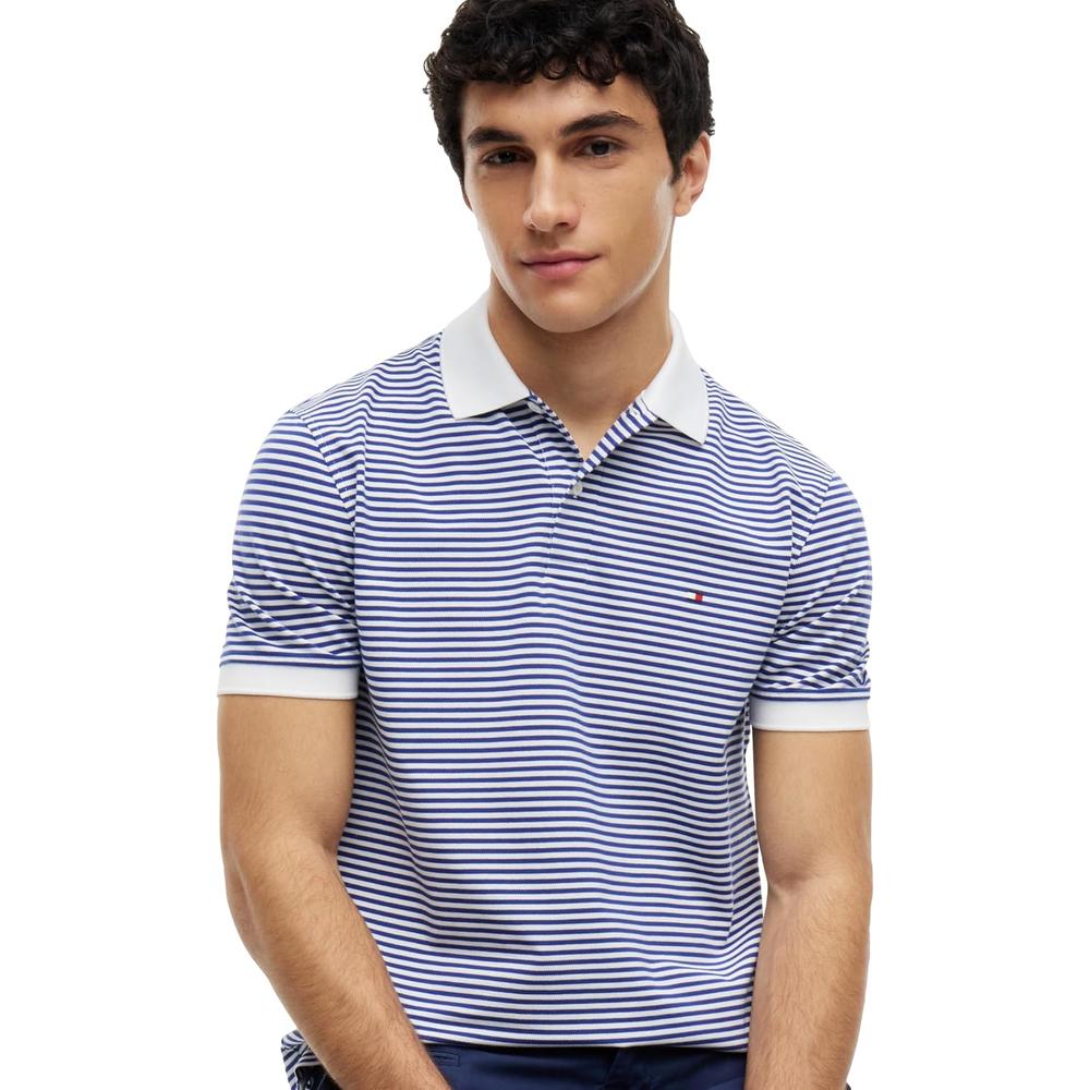 POLO PARA HOMBRE TOMMY HILFIGER REGULAR FIT MANGA CORTA AZUL PIGMENTADO BLANCO - 2