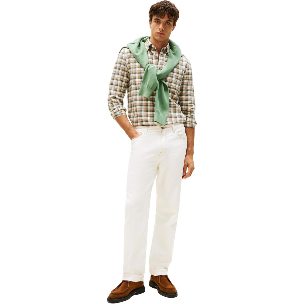 CAMISA PARA HOMBRE TOMMY HILFIGER OXFORD REGULAR FIT MANGA LARGA TOPOS COSTEROS CUADROS - 3