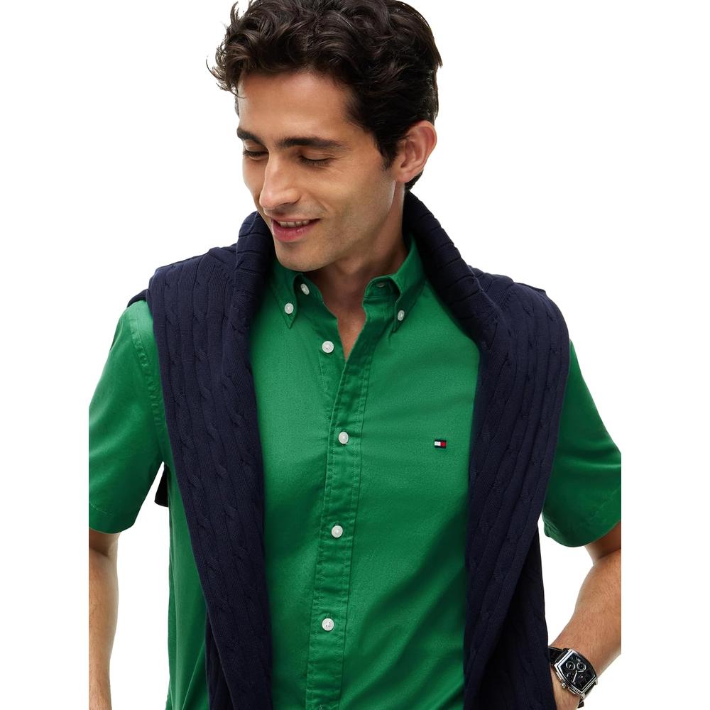 CAMISA PARA HOMBRE TOMMY HILFIGER REGULAR FIT MANGA CORTA VERDE ALASKA - 2