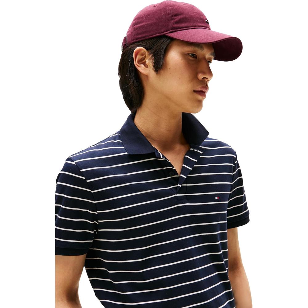 POLO PARA HOMBRE TOMMY HILFIGER REGULAR FIT MANGA CORTA AZUL DESIERTO Y MARFIL PETALO - 2