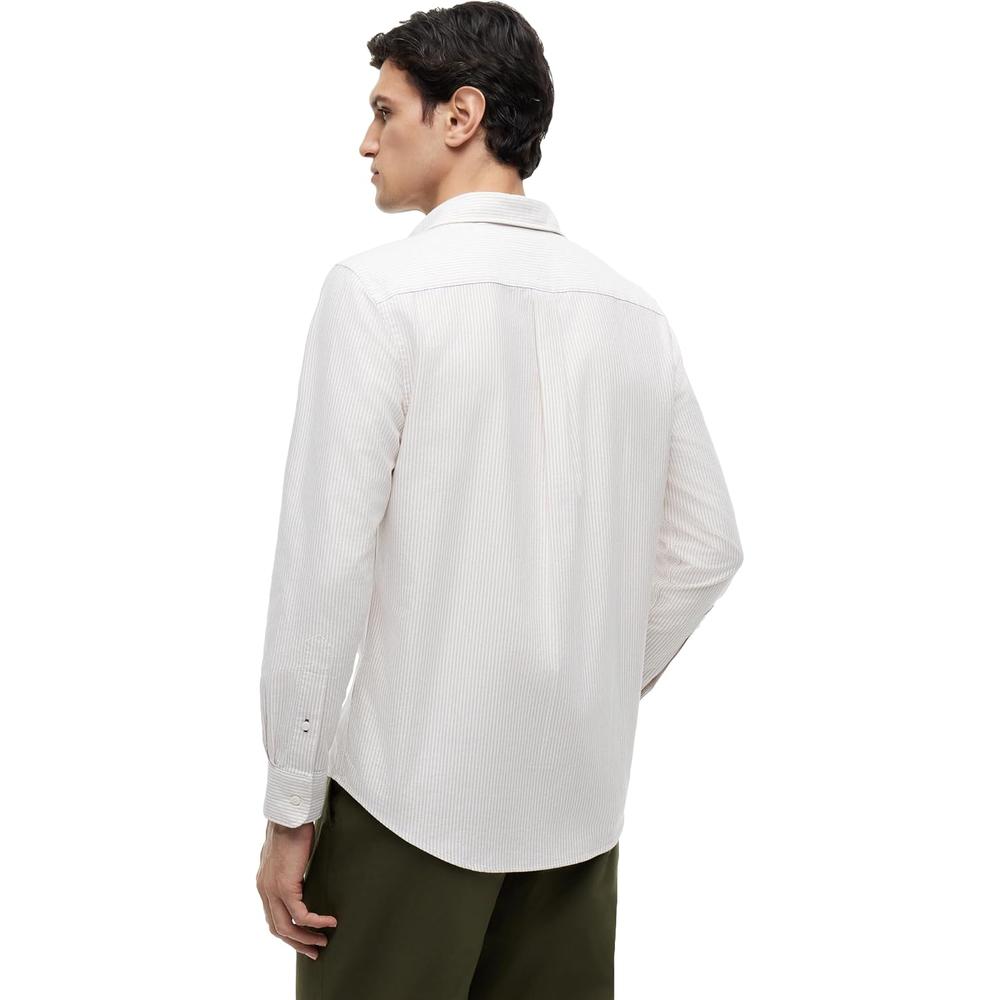 CAMISA PARA HOMBRE TOMMY HILFIGER OXFORD REGULAR FIT MANGA LARGA TOPOS COSTEROS RAYAS - 4