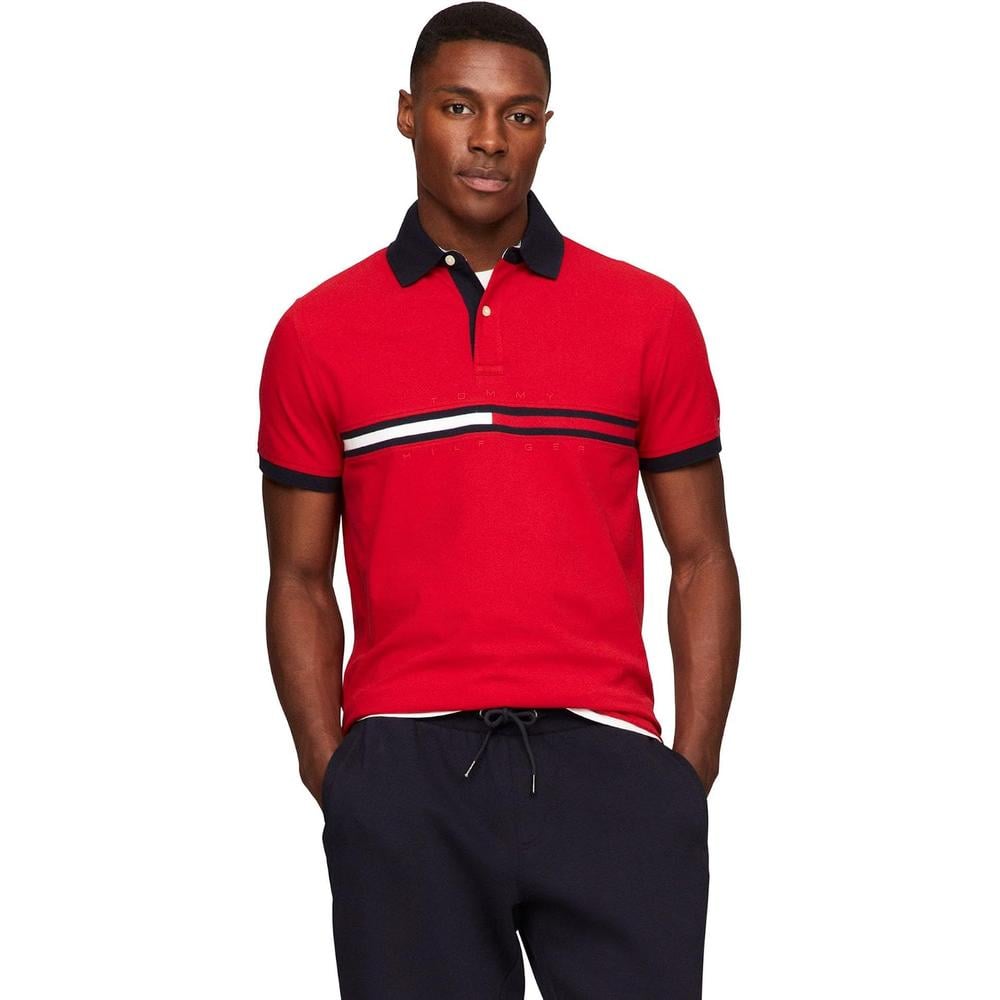 POLO PARA HOMBRE TOMMY HILFIGER MANGA CORTA ROJO - 1