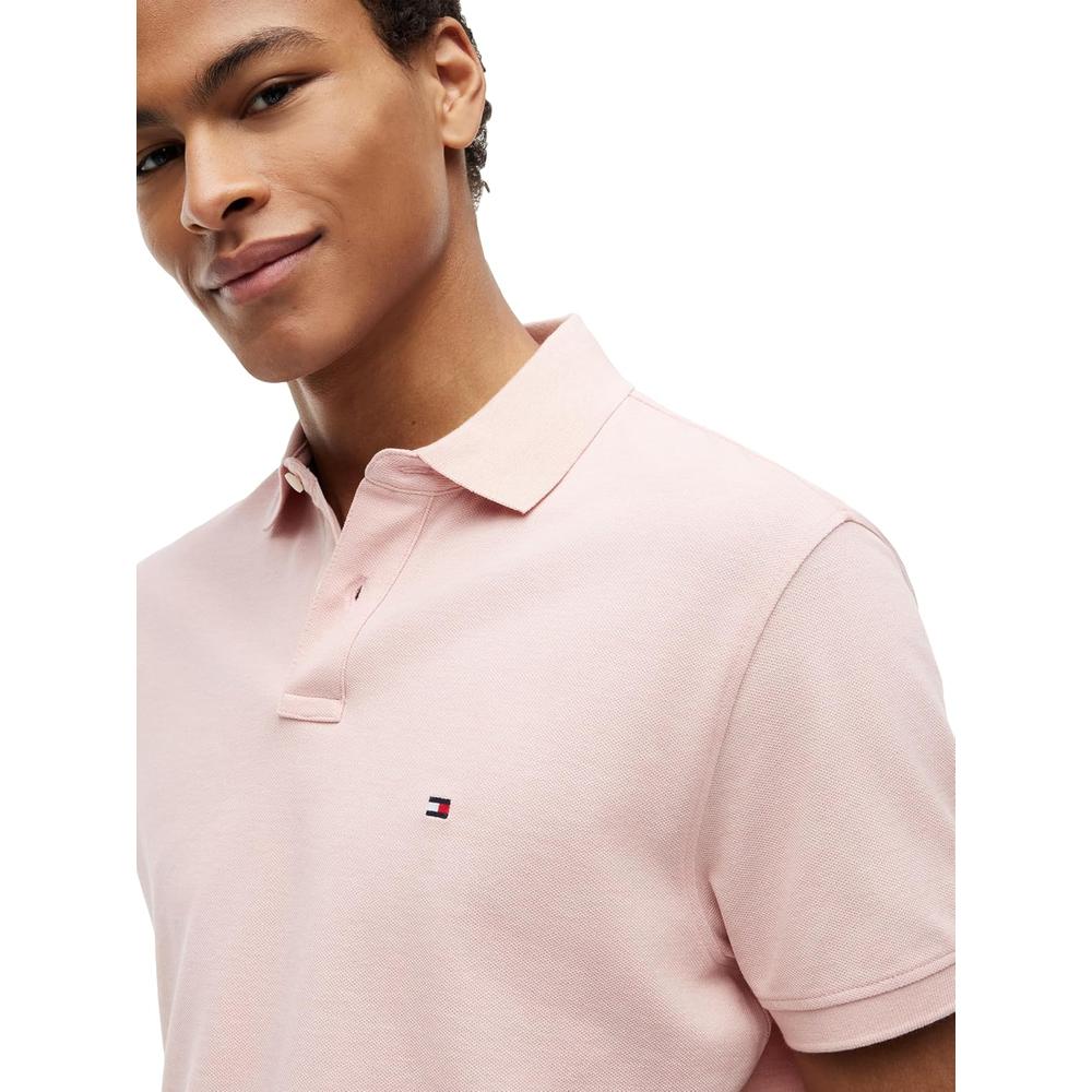 POLO PARA HOMBRE TOMMY HILFIGER CLASSIC FIT MANGA CORTA ROSA PÁLIDO JASPEADO - 3