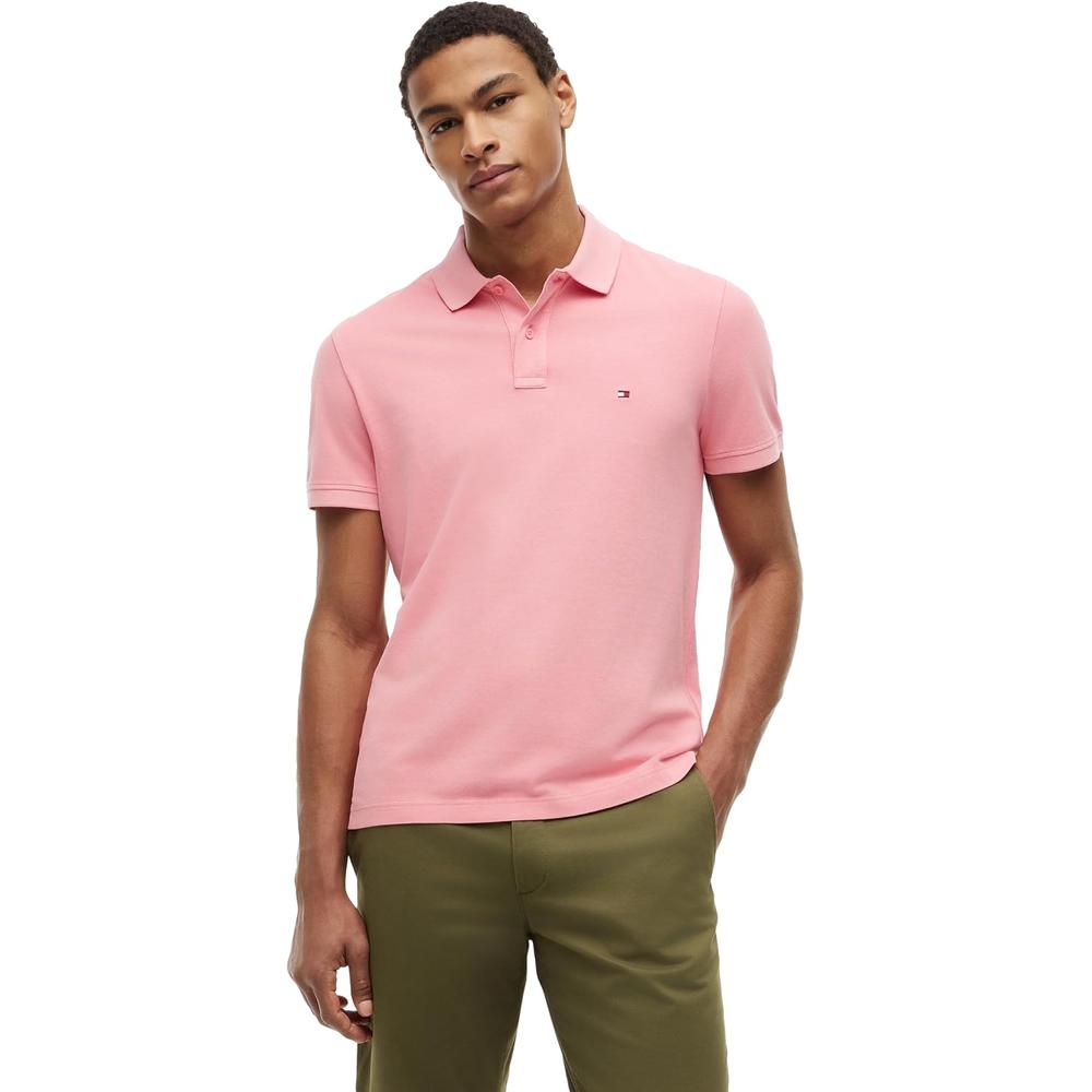 POLO PARA HOMBRE TOMMY HILFIGER REGULAR FIT MANGA CORTA ROSA PALIDO - 1