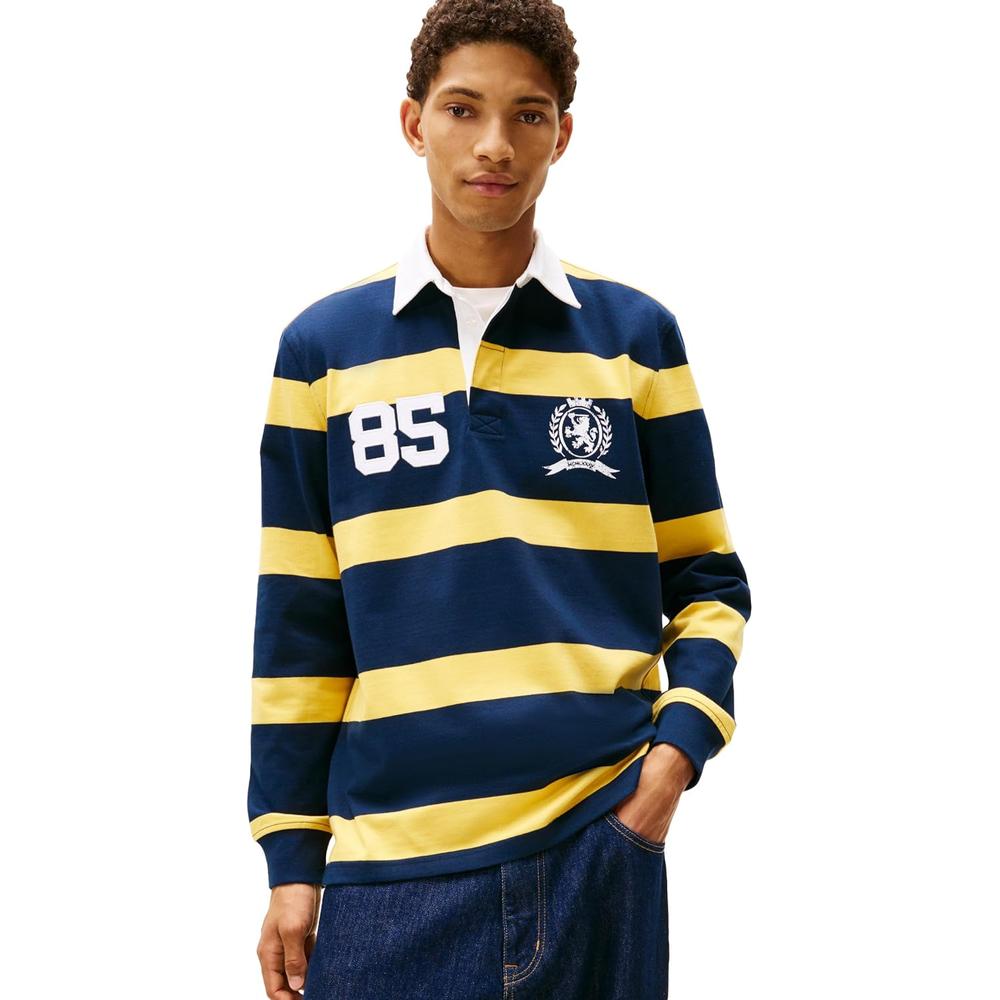 POLO PARA HOMBRE TOMMY HILFIGER MANGA LARGA AZUL MARINO OSCURO - 1