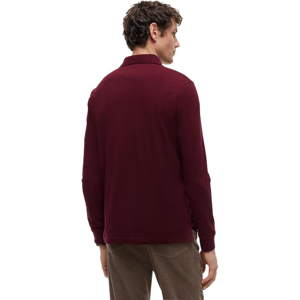 POLO PARA HOMBRE TOMMY HILFIGER REGULAR FIT MANGA LARGA VINO - 4