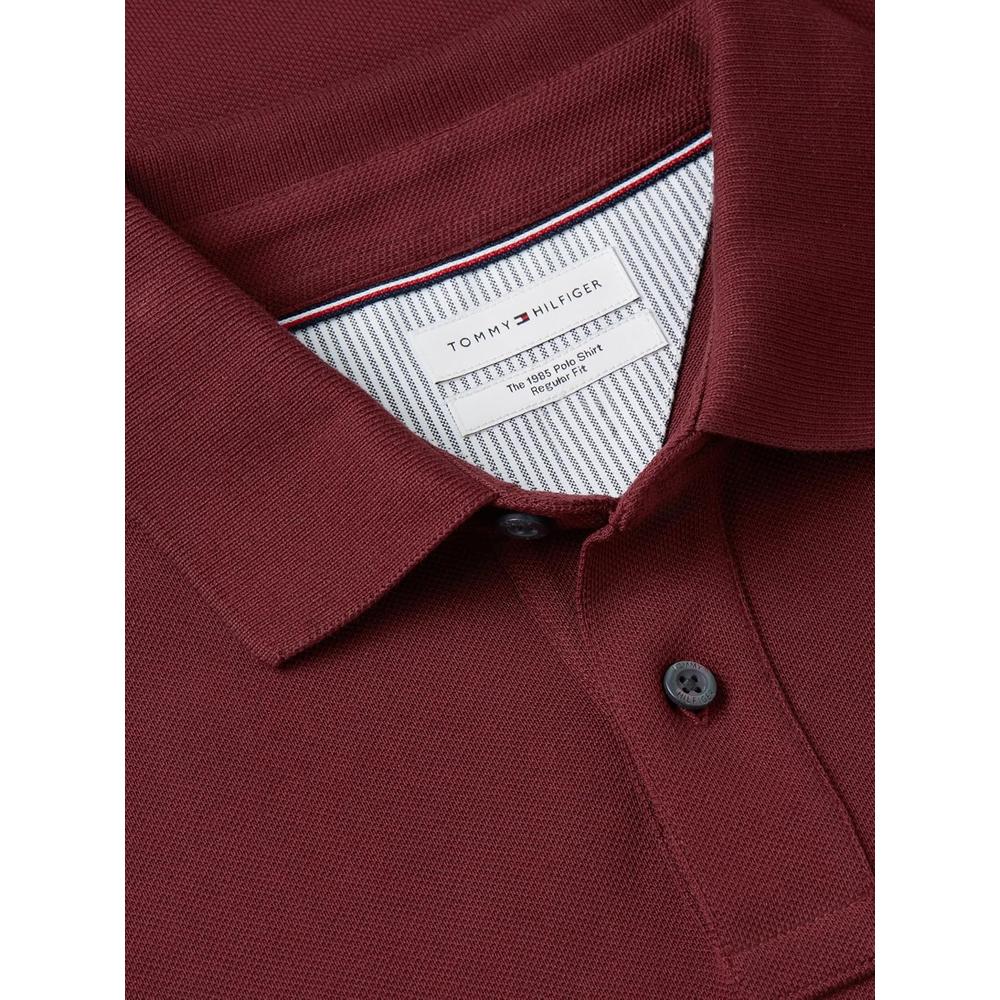 POLO PARA HOMBRE TOMMY HILFIGER REGULAR FIT MANGA LARGA VINO - 5