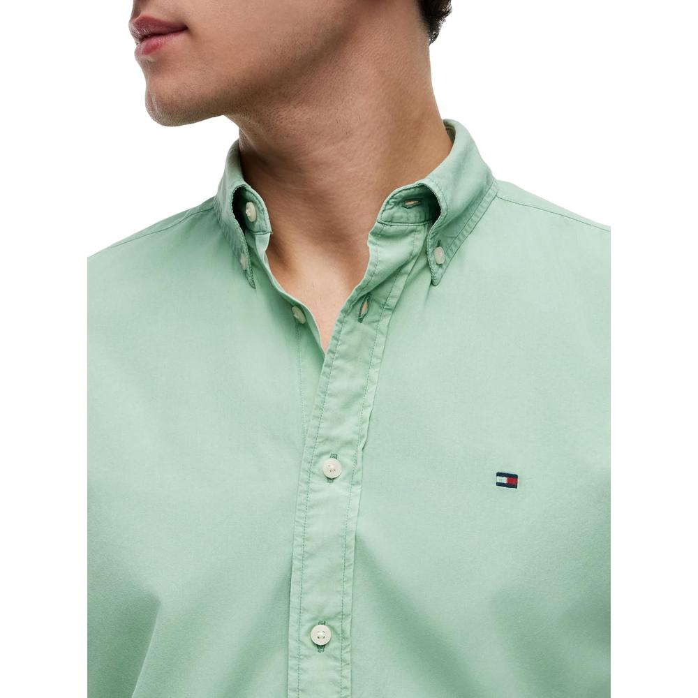 CAMISA PARA HOMBRE TOMMY HILFIGER REGULAR FIT MANGA CORTA VERDE CÉSPED - 2