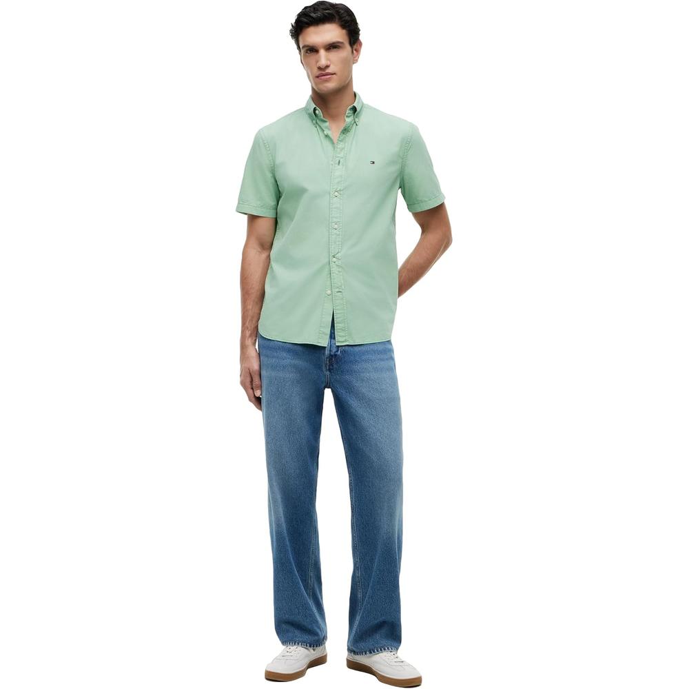 CAMISA PARA HOMBRE TOMMY HILFIGER REGULAR FIT MANGA CORTA VERDE CÉSPED - 3