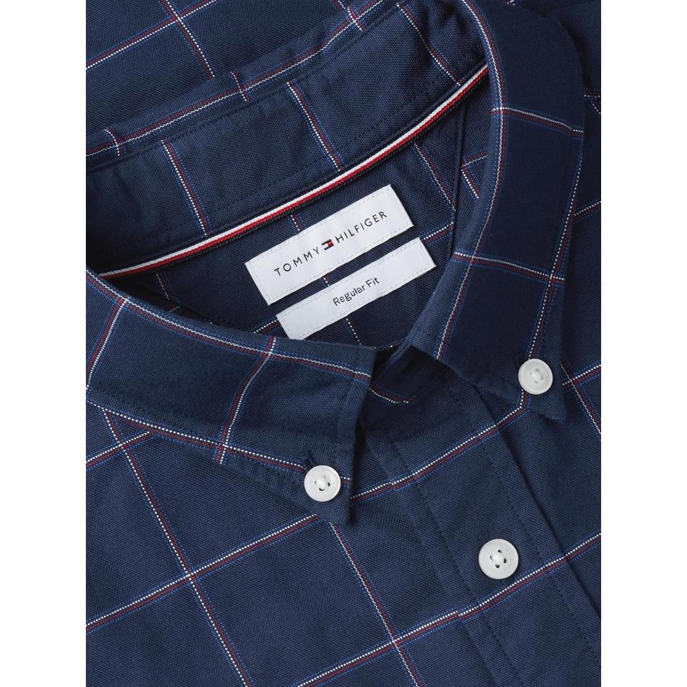 CAMISA PARA HOMBRE TOMMY HILFIGER OXFORD REGULAR FIT MANGA LARGA AZUL MARINO CARBON CUADROS - 5