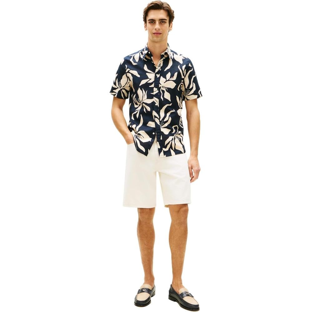 CAMISA PARA HOMBRE TOMMY HILFIGER MANGA CORTA LINO REGULAR FIT MULTICOLOR - 2