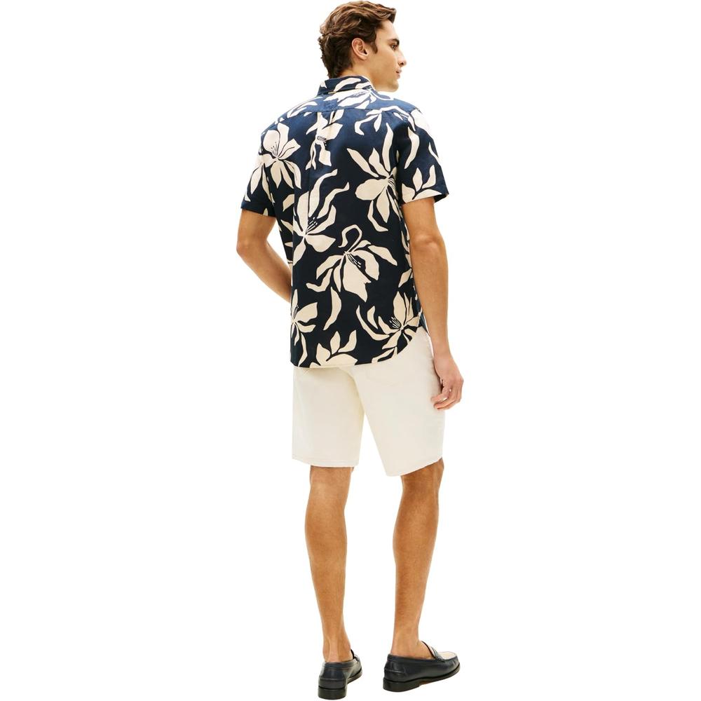CAMISA PARA HOMBRE TOMMY HILFIGER MANGA CORTA LINO REGULAR FIT MULTICOLOR - 3