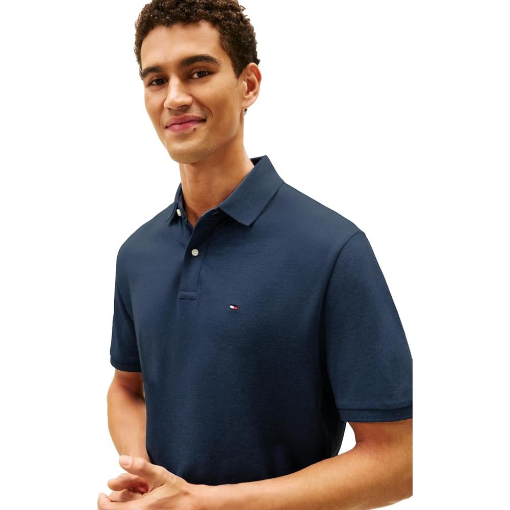 POLO PARA HOMBRE TOMMY HILFIGER CLASSIC FIT MANGA CORTA AZUL MARINO JASPEADO - 2