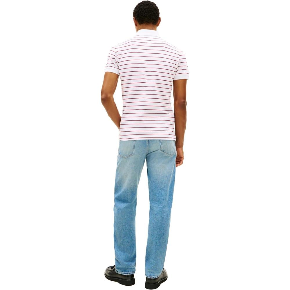 POLO PARA HOMBRE TOMMY HILFIGER 1985 SLIM FIT MANGA CORTA BLANCO ROJO MEDIO - 4