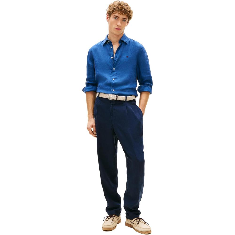 CAMISA PARA HOMBRE TOMMY HILFIGER REGULAR FIT MANGA LARGA AZUL JEAN - 3