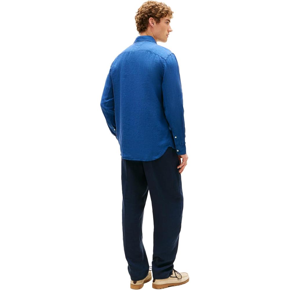 CAMISA PARA HOMBRE TOMMY HILFIGER REGULAR FIT MANGA LARGA AZUL JEAN - 4